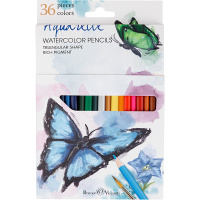 Карандаши акварельные 36 цветов "Dream world" " трехгранные, картон 30-0137