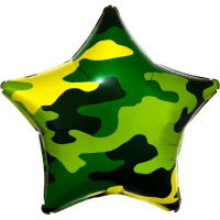 Шар возд. Звезда Милитари 18"/45см с клапаном, фольга И-454/90441536