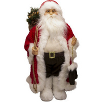 Дед Мороз 30см с варежками и мешком, с подарками (звук) Y8495-19