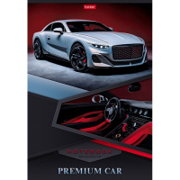 Тетрадь А4 80л клетка "Премиальные авто" на скобе глянцевая ламинация 3 дизайна 082965