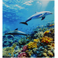 Алмазная мозаика 40х50см "Два дельфина" полная выкладка ZS4736