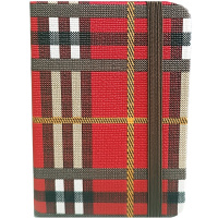 Бизнес-блокнот А7 80л "Клетка" на резинке, линия, обложка 7БЦ, резинка д/ручки, 4 цвета 5801-7