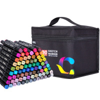 Набор маркеров двусторонних 80 цв, толщина линии 1-7мм в текстильном чехле E70806-80