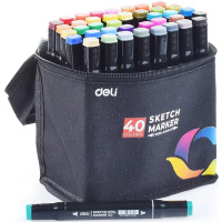 Набор маркеров двусторонних 40 цв, толщина линии 1-7мм в текстильном чехле E70806-40 Набор маркеров двусторонних 40 цв, толщина линии 1-7мм в текстильном чехле E70806-40