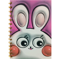 Бизнес-блокнот А5 80л "Зайчик" линия, на спирали, картонная обложка, 4 дизайна XJ3601