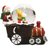 Статуэтка-шар "Новогодний" на паровозе 9х7,5см 4 вида Y5370-17