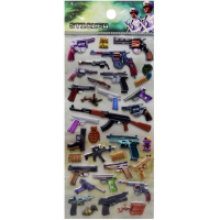 Наклейки 3D "Оружие" 9,5х23см 4 вида Y10901-24
