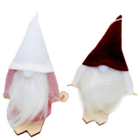 Сувенир "Гном" 18х10см светящийся, текстиль/дерево, 2 вида WZ20006