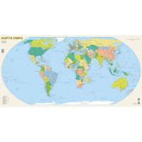 Карта "Мир" складная 99х50см односторнняя, масштаб 1:40 000 000