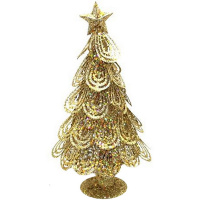 Ель настольная 30см золото металл Y5297-17