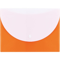 Папка-конверт на кнопке А5 пластик 0,18мм с карманом, оранжевая Е38978 Папка-конверт на кнопке А5 пластик 0,18мм с карманом, оранжевая Е38978