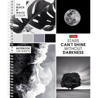 Тетрадь А5 120л клетка "Лунный свет" на спирали твердая обложка 080560