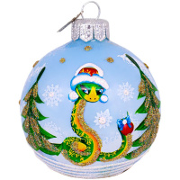 Шар 65мм "Змея снегурочка" в подарочной упаковке КУ-65-244012