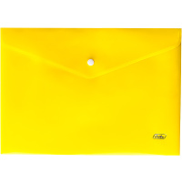 Папка-конверт на кнопке A4 пластик 0,18мм желтая AKk4_00005/051428