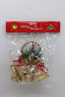 Украшение "Колокольчики" 16х17см с блестками, пластик Y9988-24