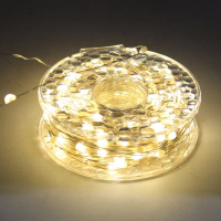 Эл/гирлянда 500 желтых диодов длина 50м, 8 режимов, шнур белый, уличная SK3372