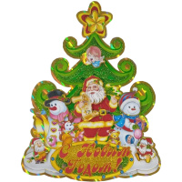Панно "Ель Дед Мороз со снеговиками" 45х55см Y1360-14/BLD23-2