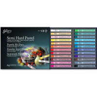 Пастель 24 цвета "Semi Hard" полутвёрдая квадратная, картон MGMPL24