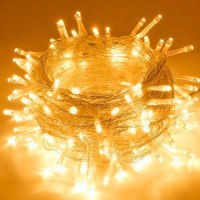 Эл/гирлянда 50 желтых диодов длина 5м, шнур белый, 2 режима (на батарейках) Y10686-24