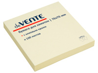 Клейкая бумага 75х75мм 100л желтая для заметок 2010325