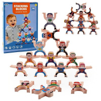 Игра настольная "Акробаты" 16 элементов + 2 мяча, пластик 2000294/1688