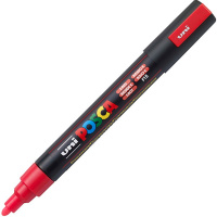 Маркер на водной основе "POSCA" флуоресцентно-красный, пулевидный наконечник,толщина линии 1.8-2.5мм