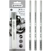 Карандаши угольные 3шт мягкие белые, в блистере 43000