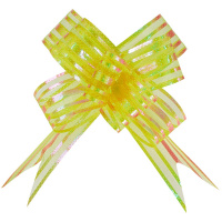 Бант - шар 5см диаметр 13см Полосы матовый желтый Y7014-18