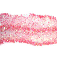 Мишура 9смх2м белая с красными кончиками P-4