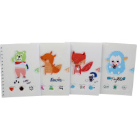 Блокнот А5 80л "Зверята" линия, на спирали, 4 вида 25100-47