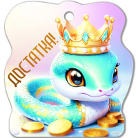 Магнит Змея с монетами. Достатка! 6,4х8,3см магнитный винил 8763