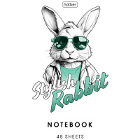 Тетрадь А5 48л клетка "Зверье мое" на скобе, пластиковая обложка с печатью 5 дизайнов 088631