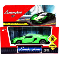 Машина "Lamborghini sian" салатовая, инерционная, металл 10см, двери (открывающиеся двери)