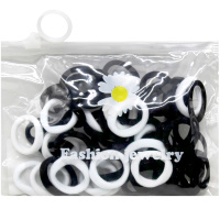 Резинка для волос 2,5см 50 шт. черно-белые в зип-пакете 16х11см 11890-24