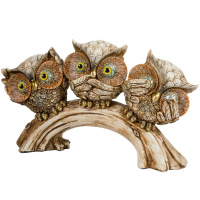 Сувенир "Три совы на ветке" 25х15см полистоун Y10367-24