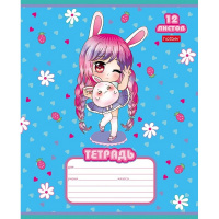 Тетрадь А5 12л клетка "Зайкины истории" на скобе 5 дизайнов 12Т5В1/086002