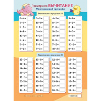 Игра обучающая "Многоразовый тренажер. Пиши и стирай. Сложение и вычитание" 20,5х28,5см 083909