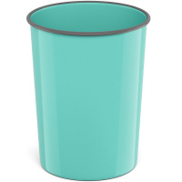 Корзина д/бумаг 13,5л круглая цельная, пластик, мятная "Pastel Mint" 58457