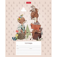 Тетрадь А5 12л узкая линия "Олененок" на скобе, 5 дизайнов 12Т5В7/072250