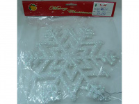 Украшение новогоднее "Снежинка" 25см, 3шт/уп, белая, с блестками Y1590-14SH13-884/25