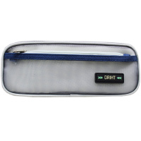 Пенал "Driht" 22х9х6см прямоугольный, 1 отделение, 1 карман, с ручкой, сетка, серый DB23135