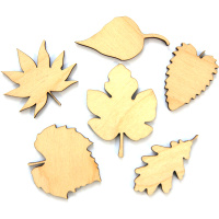 Набор миниатюр "Листья" 3-6,5см 6шт фанера 3мм