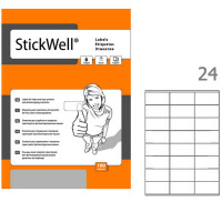 Этикетка А4 70х36мм 1 лист прямоугольная белая 24шт/листе