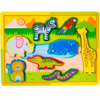 Пазл "Животные Сафари №2" 8 элементов, 30х22см дерево 11407-24/1