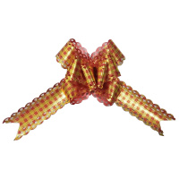 Бант-бабочка 9см 1шт в клетку красн. Y2345-15, 3*45см, 4секц.