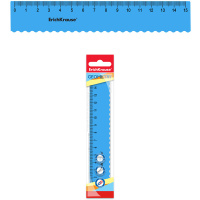 Линейка 15см "Bubble Gum" голубая с волнистым краем, пластик 57811