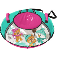 Санки-ватрушка 85см "Забавные медвежата" розовый/бирюзовый, ткань Оксфорд 500D D-850/ТБ1КР-85/ЗМ