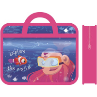 Папка с ручками 33х26х7,5см "Изучай мир" пластик ПМ-А4-25