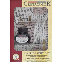 Набор для каллиграфии 7 предметов (5 перьев, держатель для пера, черные чернила 30мл) CC431 20