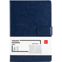 Бизнес-блокнот A5 96л клетка, искусственная кожа, магнитная застежка, синий EN138G/BlUE